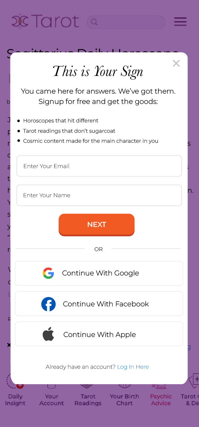 This Is Your Sign signup experience