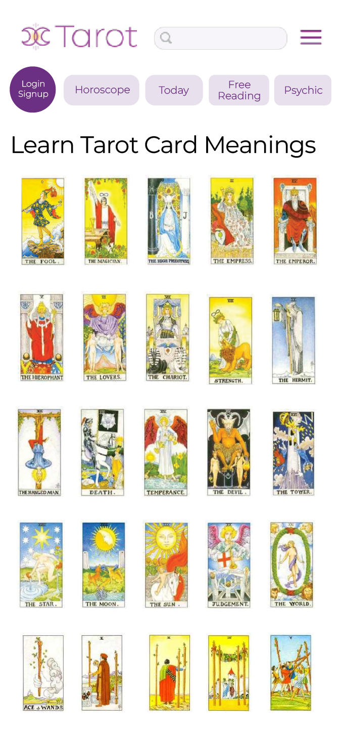 Learn Tarot card meanings experience